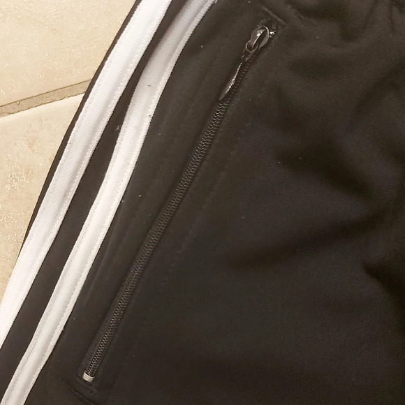 Adidas Men's Black Joggers with White Stripes - Picture 4 of 6